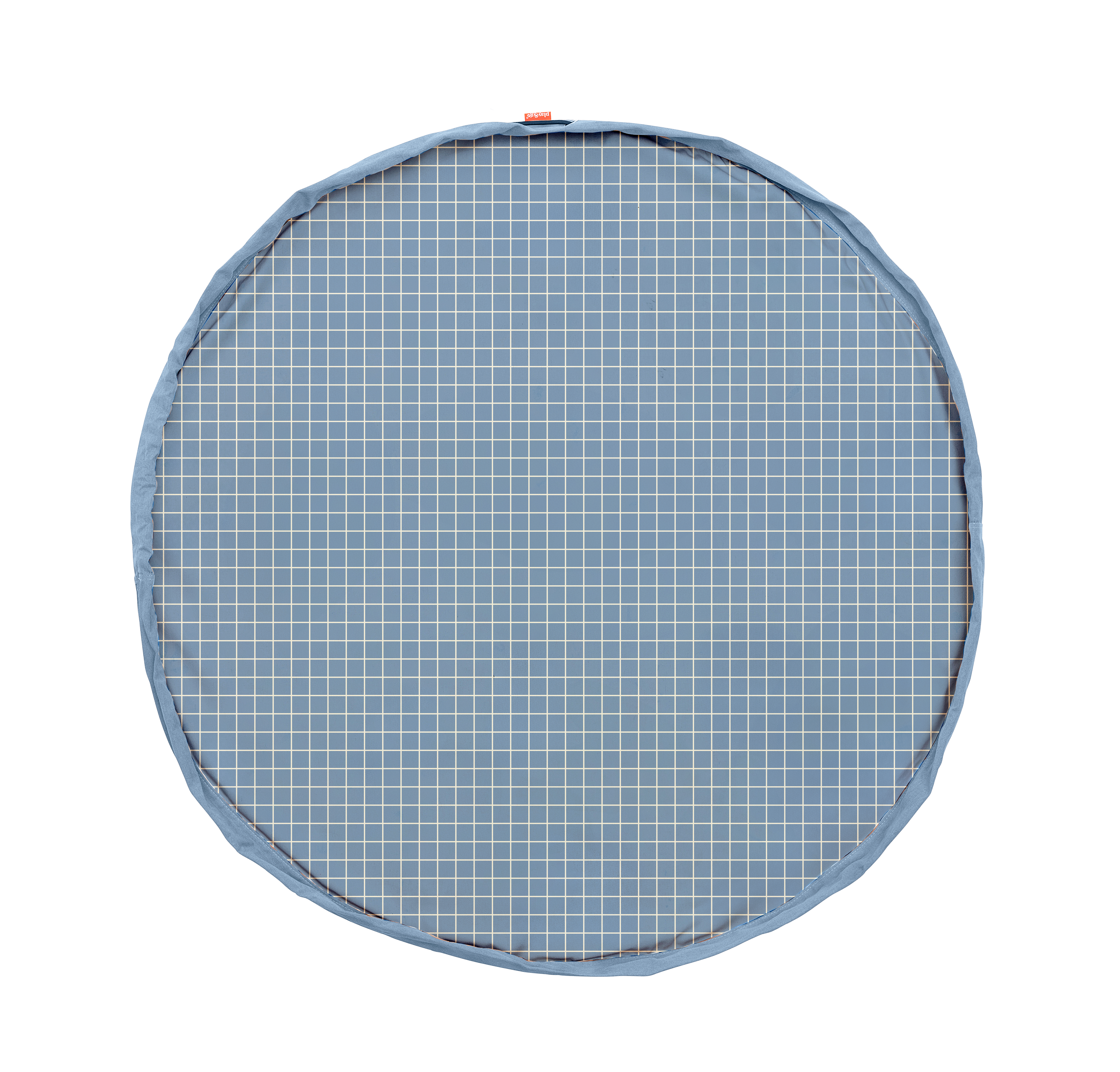 Organic Cotton Blue Opbergzak Met Rasterpatroon
