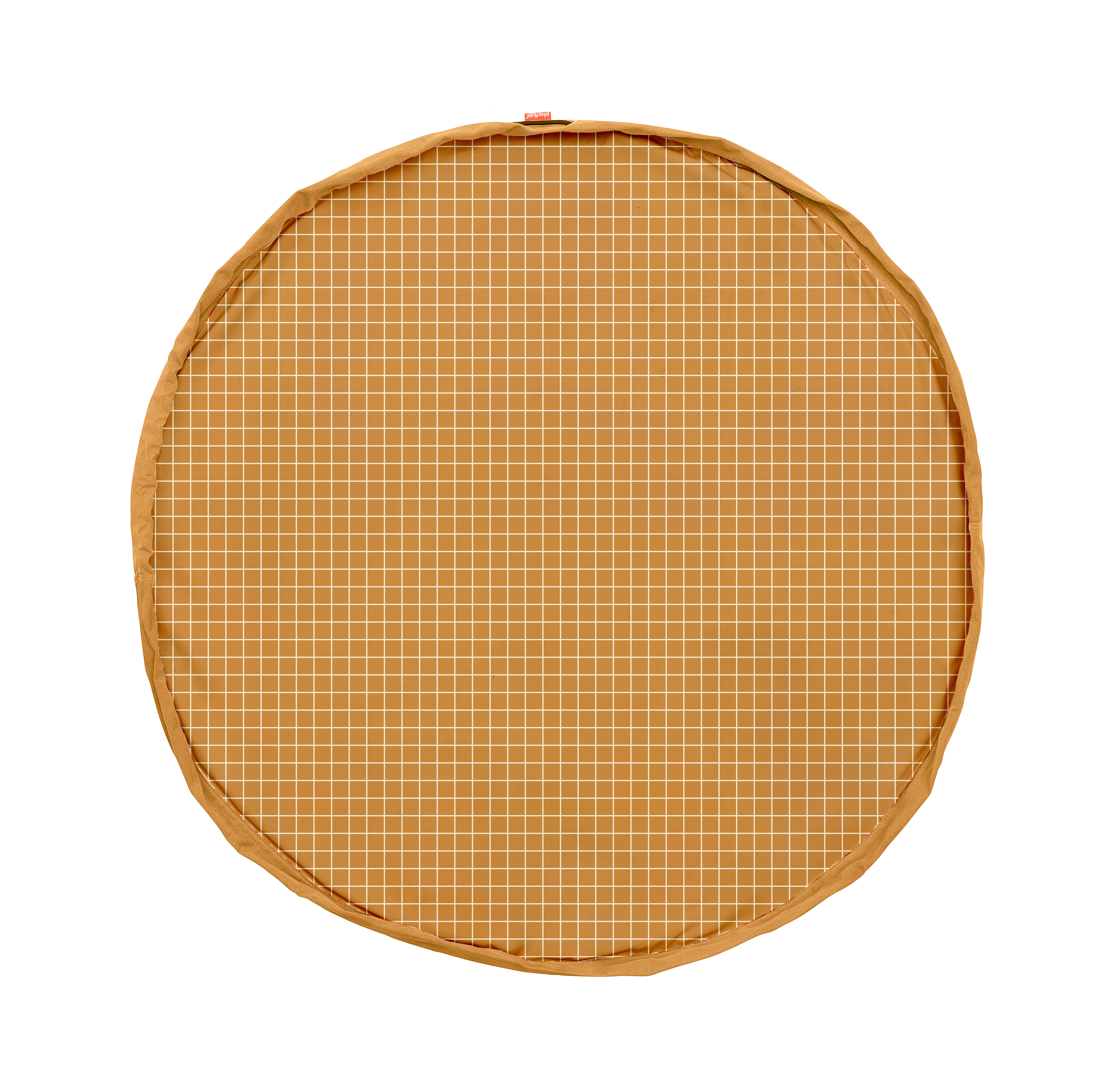 Organic Cotton Mustard Opbergzak Met Rasterpatroon