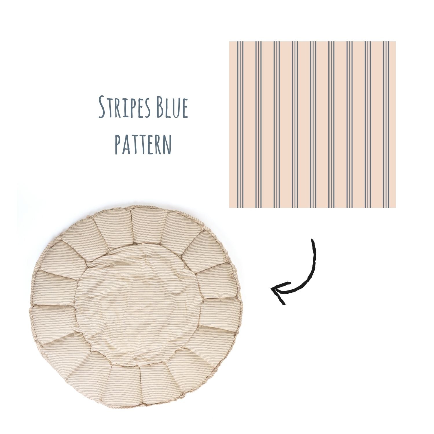 detail of bloom stripes blue babmat, stripes blue pattern