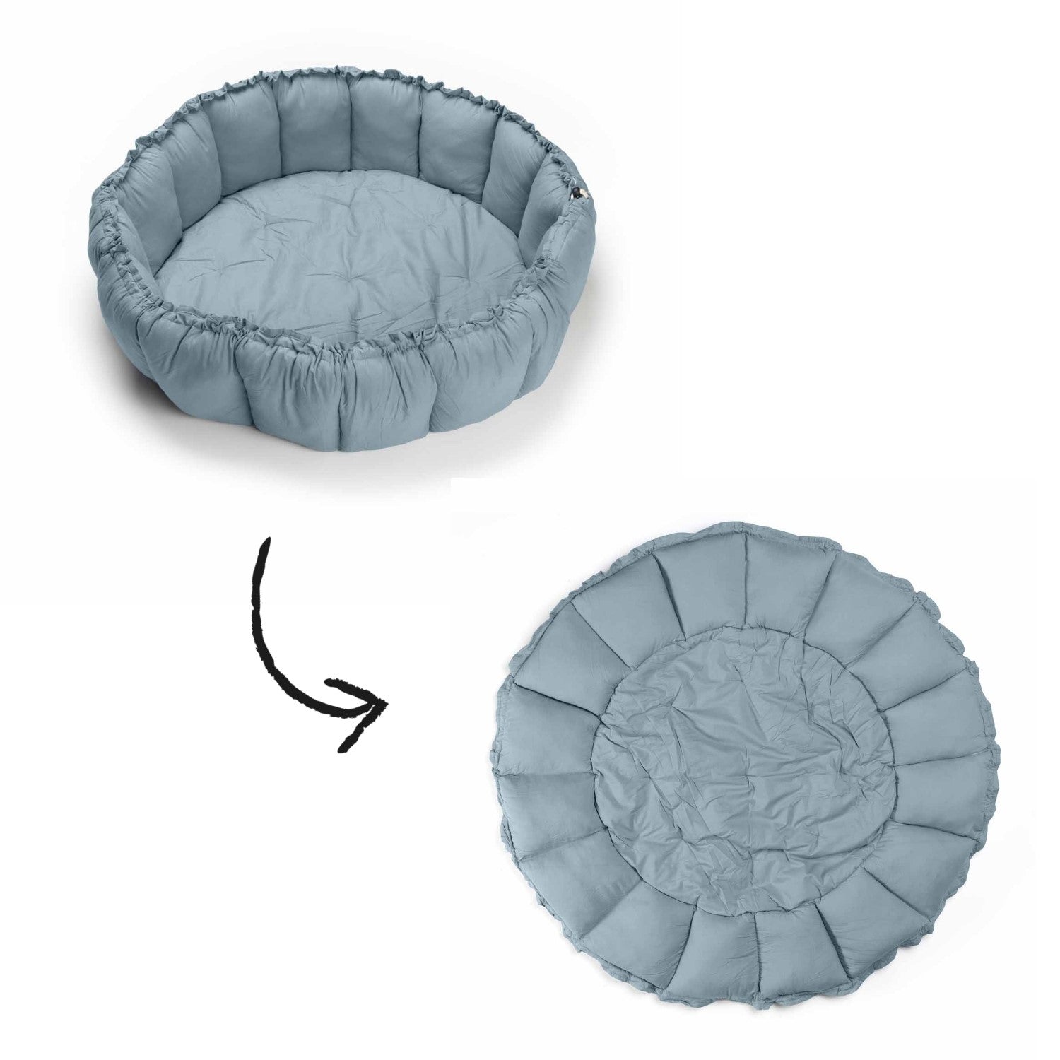 Bloom dusty blue baby mat,from crib with raised edges to playmat