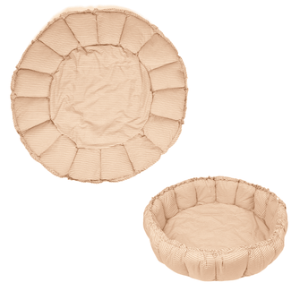 organic babyspeelkleed & cocon - stripes brown