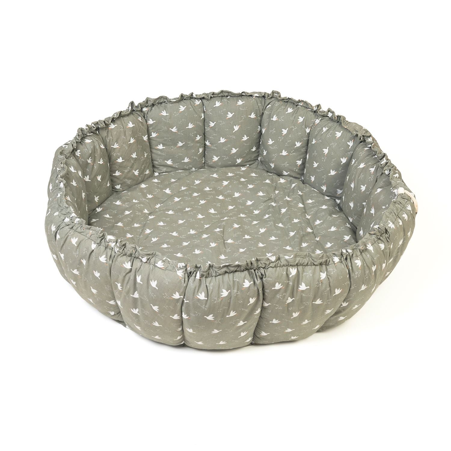 bloom birds babymat, crib, raised edges