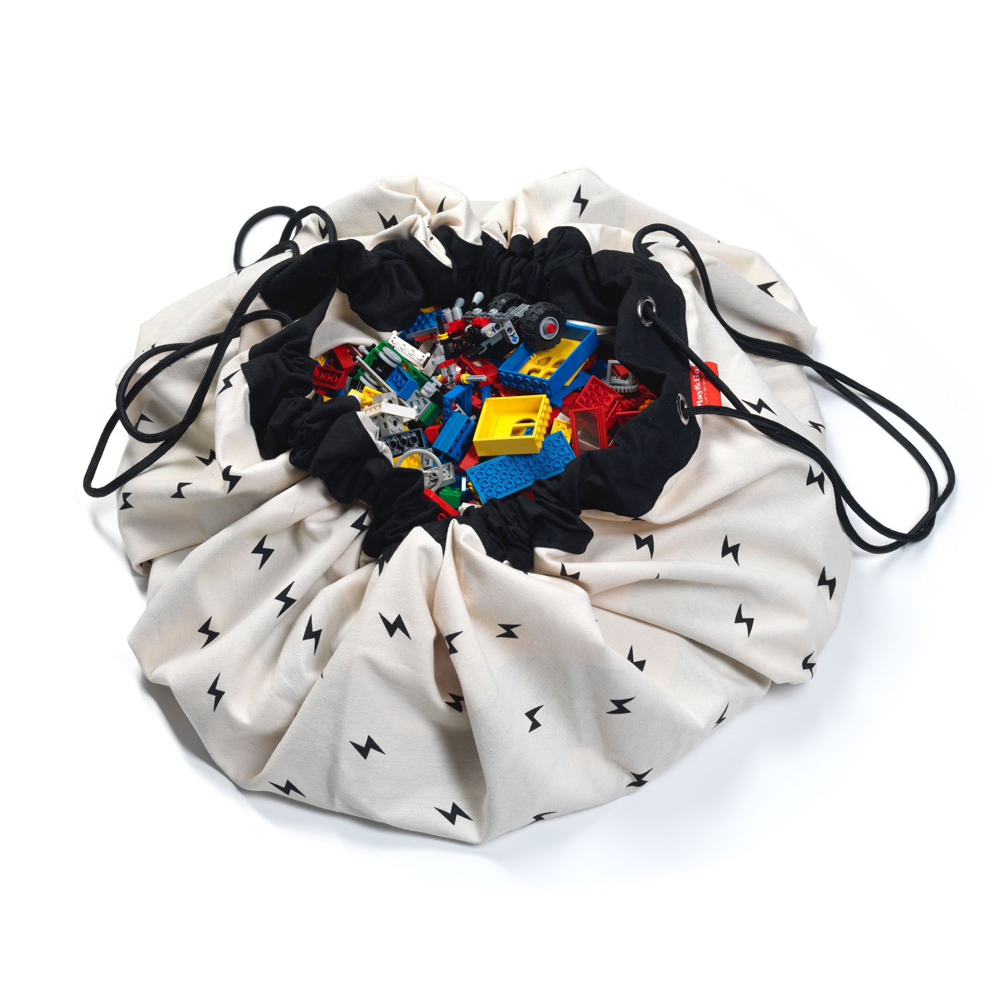 Roadmap/Thunderbolt Toy Storage Bag, bag filled with lego