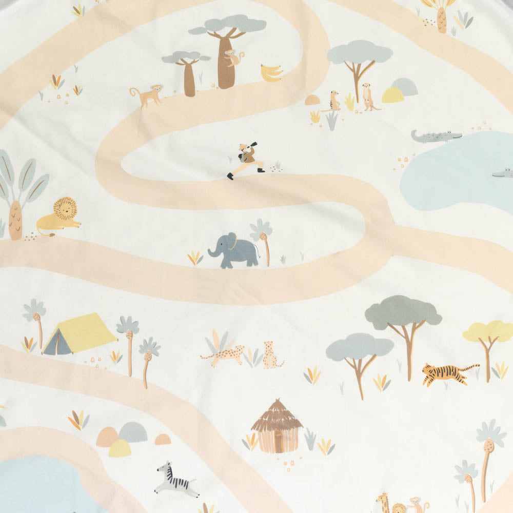 detail picture of jungle print storage bag