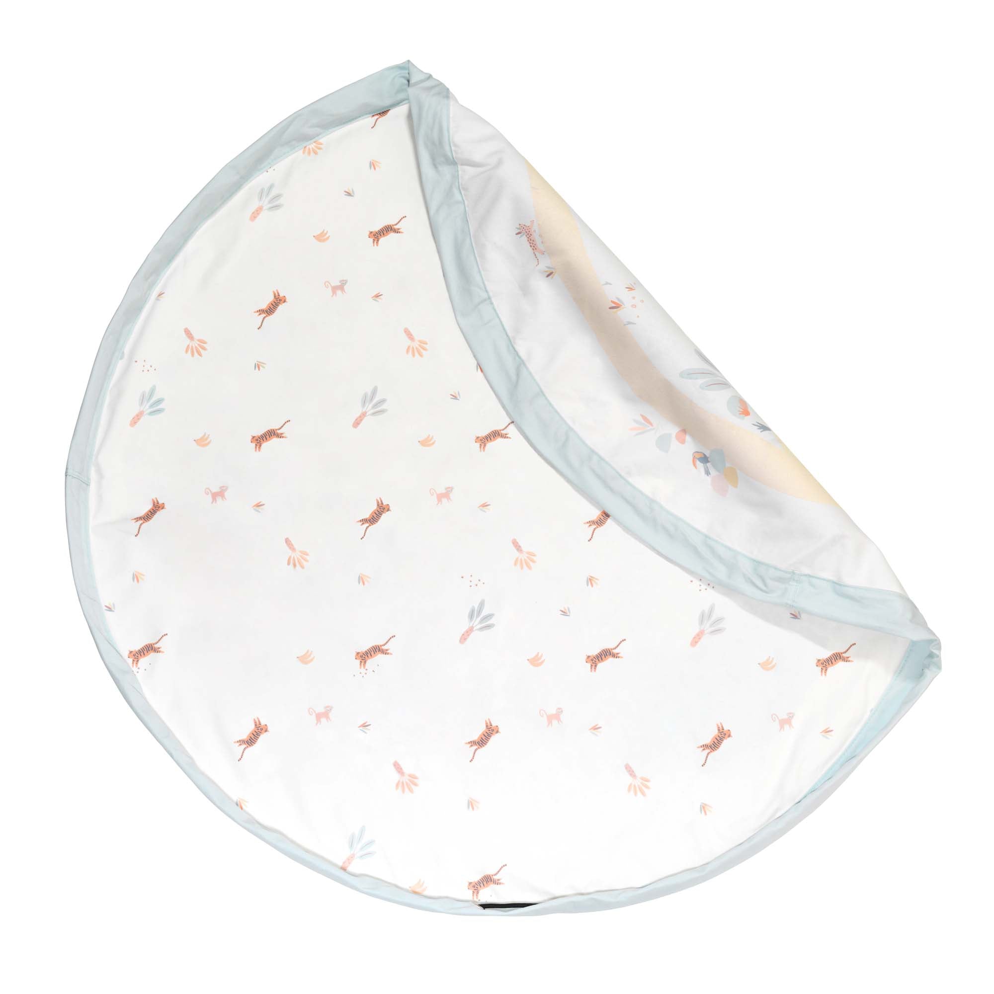 detail picture of jungle print toystorage bag, folded piece