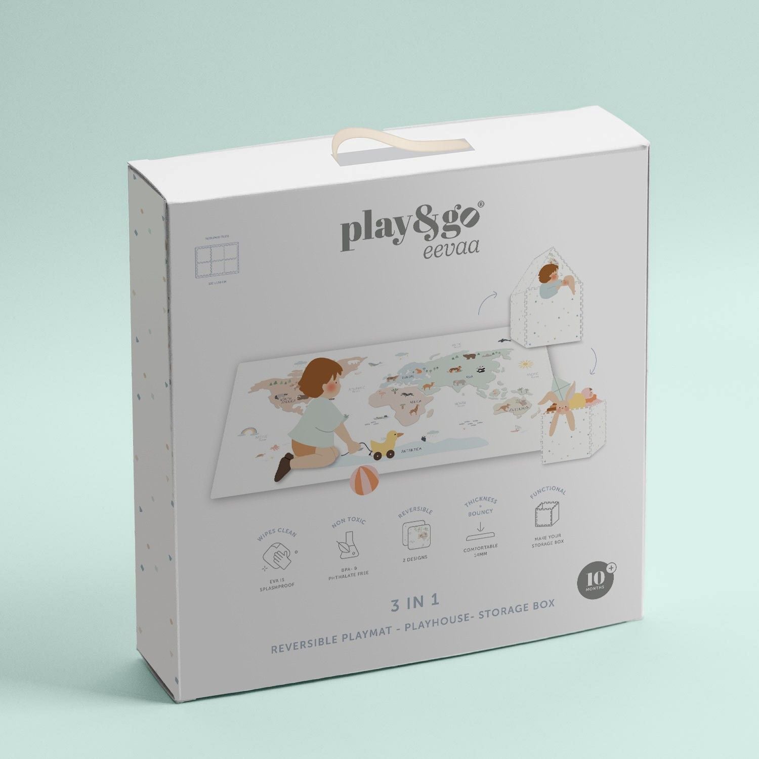 EEVAA worldmap puzzlemat, packaging