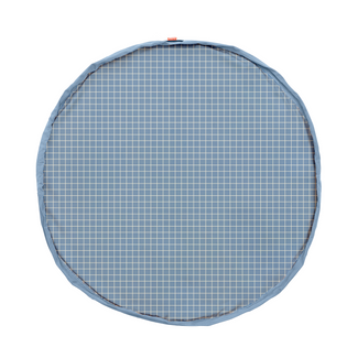 Organic Cotton Blue Opbergzak Met Rasterpatroon