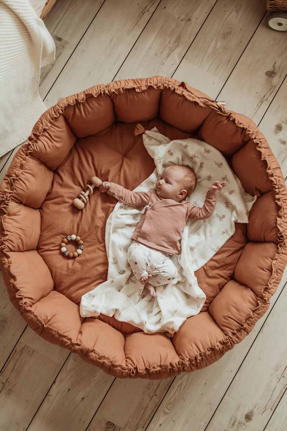 Bloom Tawny Brown Organic Cotton Babymat