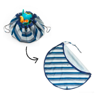 outdoor speelkleed & opbergzak - blue/green stripes