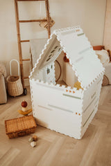EEVAA farm puzzlemat, made in a playhouse, standing in kidsroom with lots of toys
