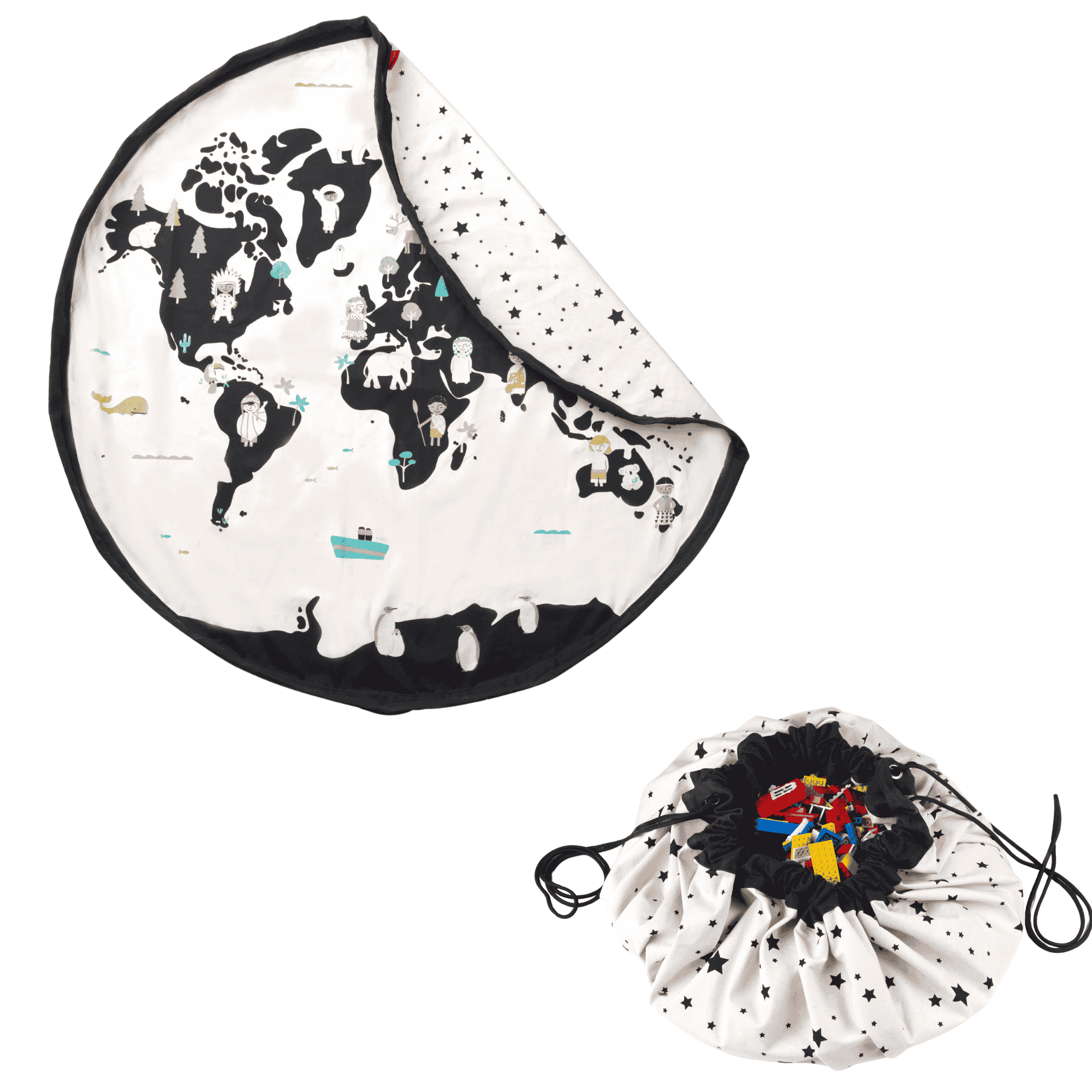 speelkleed & opbergzak - worldmap/stars