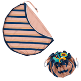outdoor speelkleed & opbergzak - mokka stripes