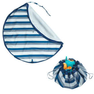 outdoor speelkleed & opbergzak - blue/green stripes