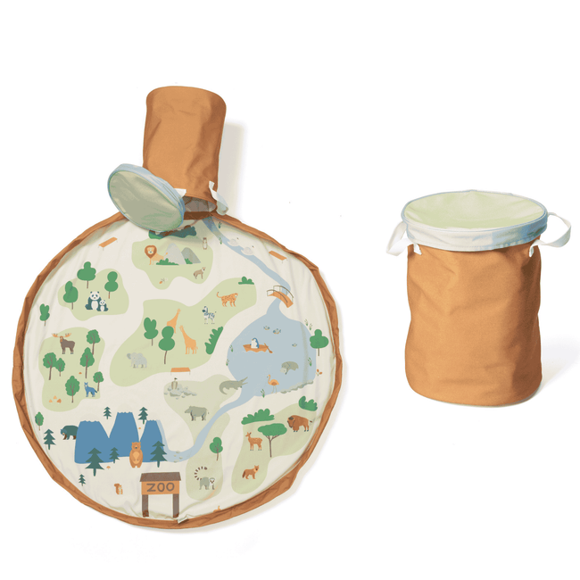 speelkleed & opbergmand - zoo
