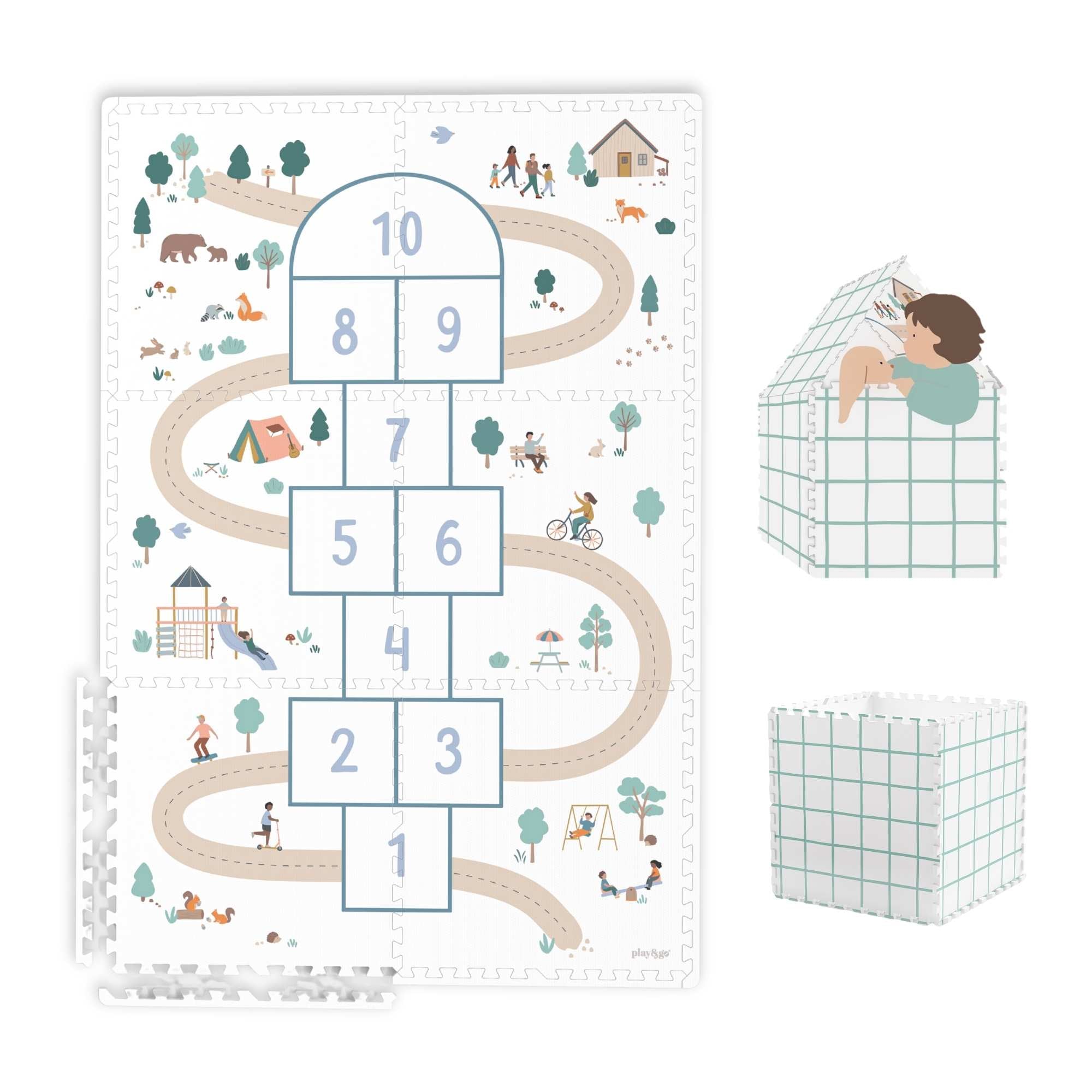 puzzeltapijt, opbergbox & speelhuisje - hopscotch