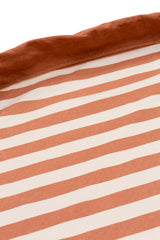 detail picture toy storage bag and play mat, brown stripes