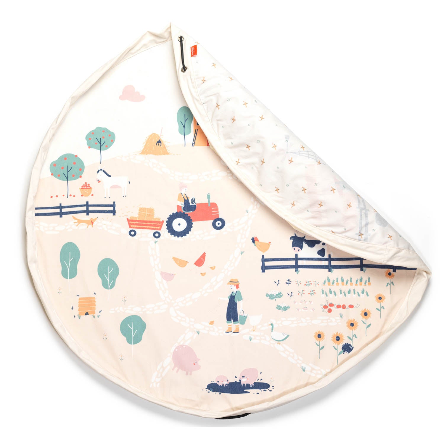 farm storage bag and play mat, detail picture, front, folded piece